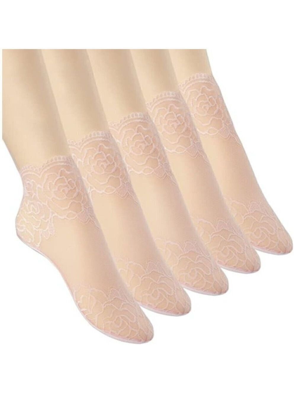 Pink Ruffle Socks Lace Short Ankle Stockings Socks Boots Heels Anklet Dress NWT